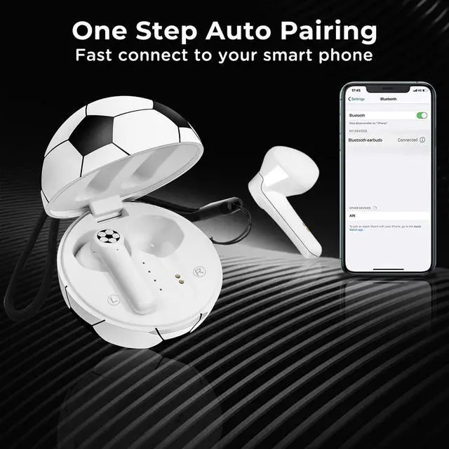 Alt view image 2 of 7 - 1Pack New Wireless Earbuds Kids with Football Charging Box,Comfortable Fit Ergonomic Design Ear Buds with 40Hrs Playtime,Wireless Bluetooth Earphone for Android iOS Cell Phone Computer Laptop
