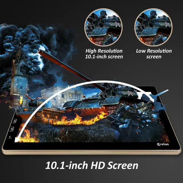 Alt view image 4 of 6 - Double Din Car Stereo - 10"" Touchscreen Car Stereo with Bluetooth, Backup Camera, Car Audio, Car Radio - Compatible with Wireless CarPlay & Android Auto, Mirror Link, Gold