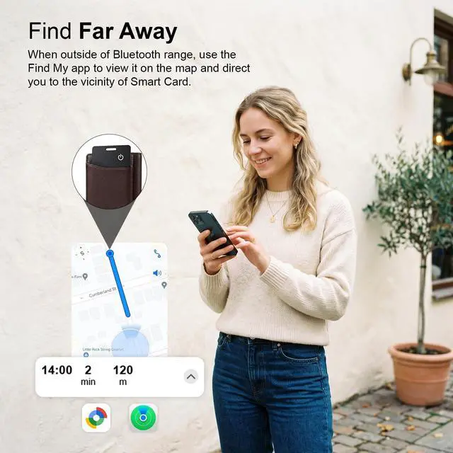 Alt view image 5 of 7 - Air Card Tag Pro Wallet Tracker 1.6mm for Android & iOS, Dual System Rechargeable Smart Card Work with Google Find Hub or Apple Find My APP, Item Finder Locator for Luggage/Suitcase/Bags.2 Pack
