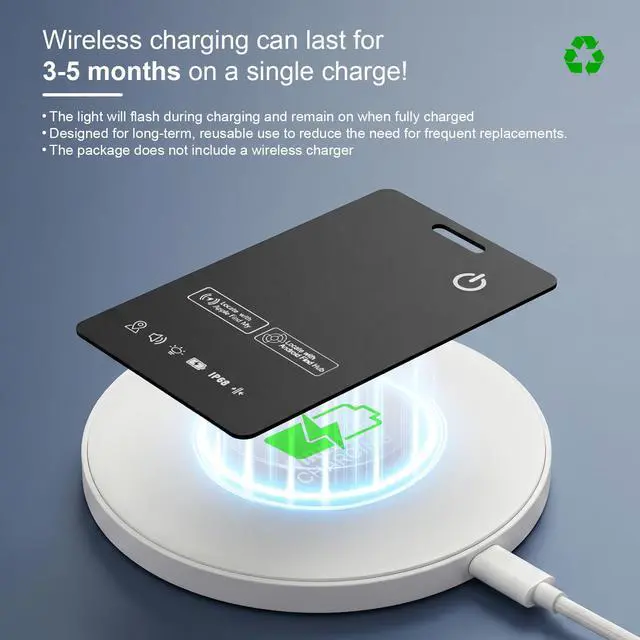 Alt view image 3 of 7 - Air Card Tag Pro Wallet Tracker 1.6mm for Android & iOS, Dual System Rechargeable Smart Card Work with Google Find Hub or Apple Find My APP, Item Finder Locator for Luggage/Suitcase/Bags.2 Pack