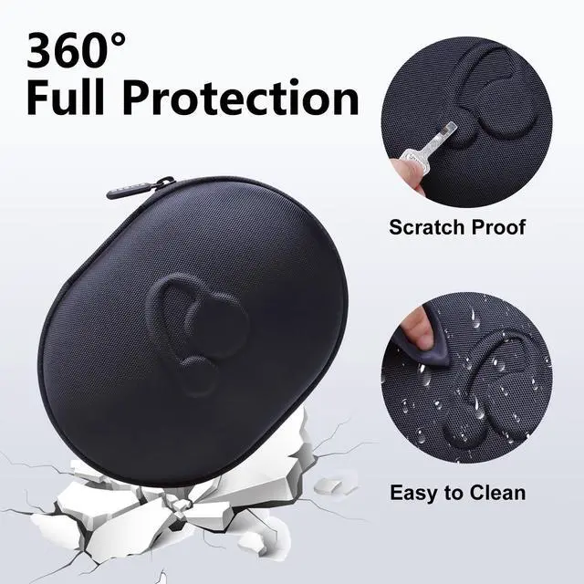 Alt view image 3 of 7 - Headphones Carrying Case, Black | Compatible with Beats Studio Pro, Solo 4, Studio 3, Solo 3, Solo 2 Over-Ear Headphones