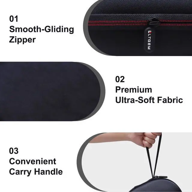 Alt view image 4 of 7 - Headphones Carrying Case, Black | Compatible with Beats Studio Pro, Solo 4, Studio 3, Solo 3, Solo 2 Over-Ear Headphones