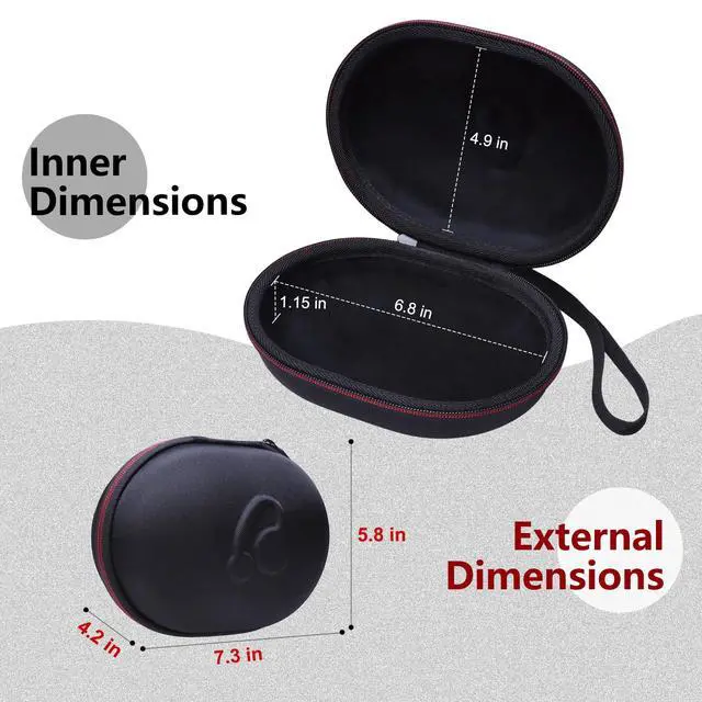 Alt view image 2 of 7 - Headphones Carrying Case, Black | Compatible with Beats Studio Pro, Solo 4, Studio 3, Solo 3, Solo 2 Over-Ear Headphones