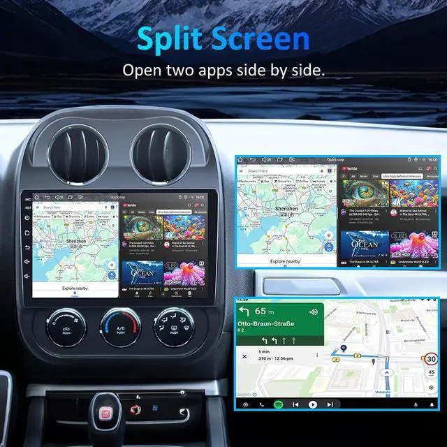 Alt view image 7 of 7 - 4G+64G Car Radio for Jeep Patriot Compass 2010-2016: 10'' Touchscreen Android 15 Car Stereo for Jeep Patriot Radio Replacement, Wireless CarPlay Android Auto,Bluetooth/WiFi/GPS/FM SWC/Backup Camera