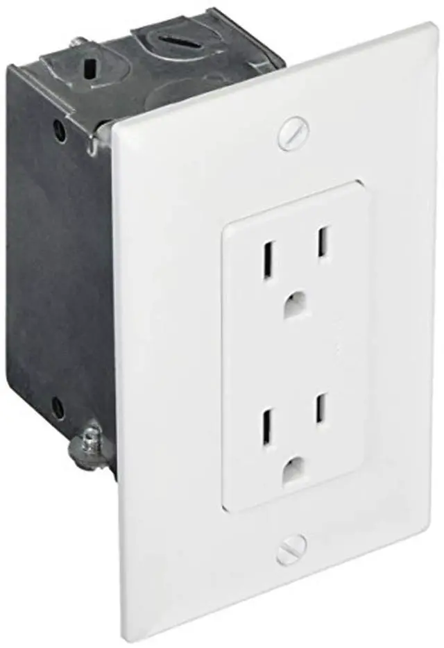 Main image of Legrand - OnQ Duplex Power Kit (F7526) with Tamper-Resistant Outlet, Metal Junction Box, and Faceplate for Structured Wiring Enclosures and Standard Outlet Knockouts