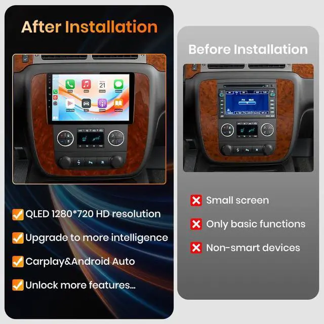 Alt view image 2 of 7 - Car Radio Stereo for Chevrolet Tahoe Suburban GMC Yukon 2007-2013 32G ROM