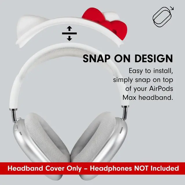 Alt view image 4 of 7 - x Sanrio Hello Kitty Headband Cover for Apple AirPods Max 2 & 1 | Silicone Cute Cat Ears Protective Accessory for Headphones Headband | Hello Kitty White