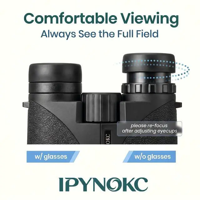 Alt view image 3 of 7 - 12x42 HD Binoculars for Adults, BAK4 Prism Waterproof Lightweight Binoculars with Low Light Vision for Bird Watching, Hunting, Hiking, Travel, Cruise