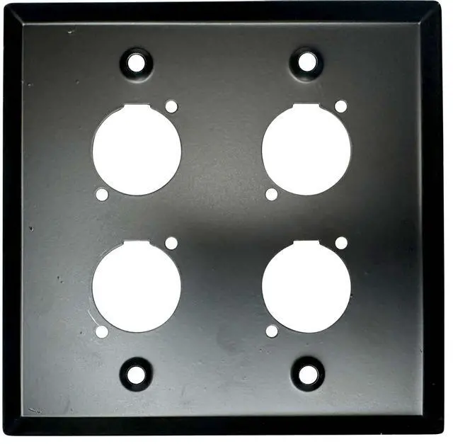 Alt view image 4 of 6 - XLR Wall Plate Blank and XLR Panel Combo - Perfect for Professional Audio Setups in Studios, Theaters, and Conference Rooms - Easy to Install and Durable Design (4 Port Black)