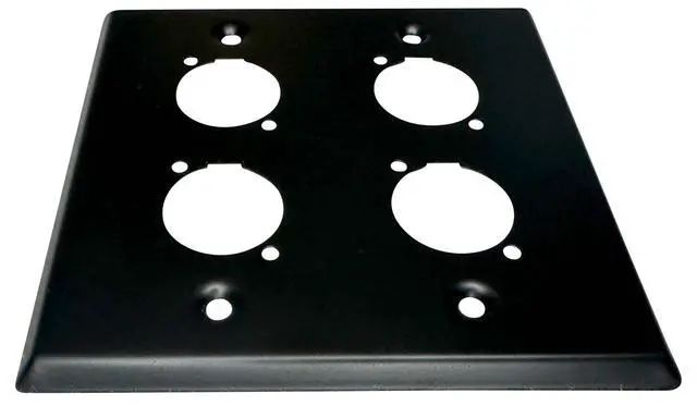 Alt view image 6 of 6 - XLR Wall Plate Blank and XLR Panel Combo - Perfect for Professional Audio Setups in Studios, Theaters, and Conference Rooms - Easy to Install and Durable Design (4 Port Black)