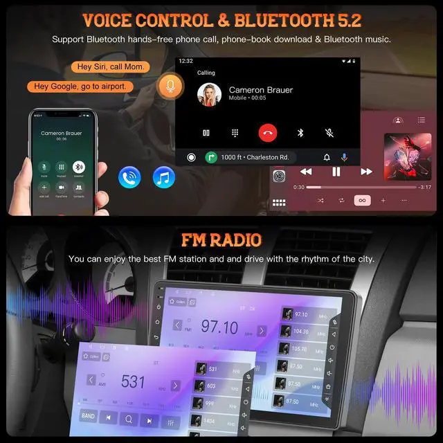 Alt view image 5 of 7 - Car Stereo for Dodge Challenger(2008-2014), for Dodge Avenger(2008-2014),4GB + 64GB 10 HD Touchscreen Car Radio Android 13 System, Wireless CarPlay & Android Auto, GPS Navigation & Bluetooth