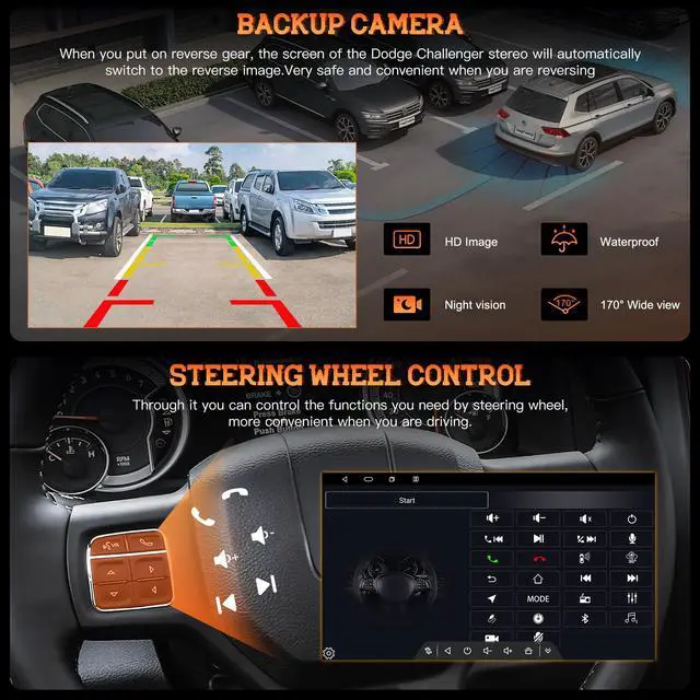 Alt view image 7 of 7 - Car Stereo for Dodge Challenger(2008-2014), for Dodge Avenger(2008-2014),4GB + 64GB 10 HD Touchscreen Car Radio Android 13 System, Wireless CarPlay & Android Auto, GPS Navigation & Bluetooth