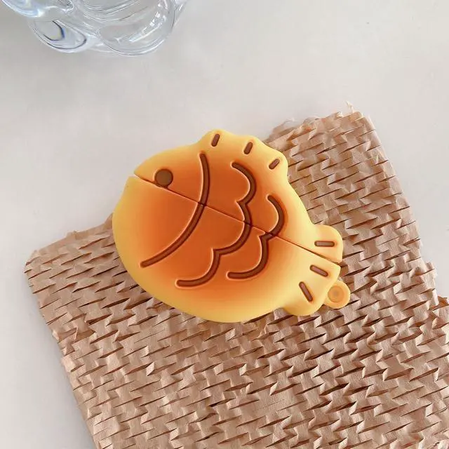 Main image of Earphone Case for AirPods Pro 3 (2025), Cute Creative Taiyaki Fish Cookie Shape Soft TPU Silicone Case, Lucky Taiyaki Food Biscuit AirPods Pro3 Cover Protective Skin Protector