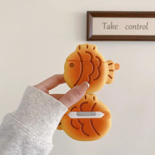 Alt view image 5 of 7 - Earphone Case for AirPods Pro 3 (2025), Cute Creative Taiyaki Fish Cookie Shape Soft TPU Silicone Case, Lucky Taiyaki Food Biscuit AirPods Pro3 Cover Protective Skin Protector