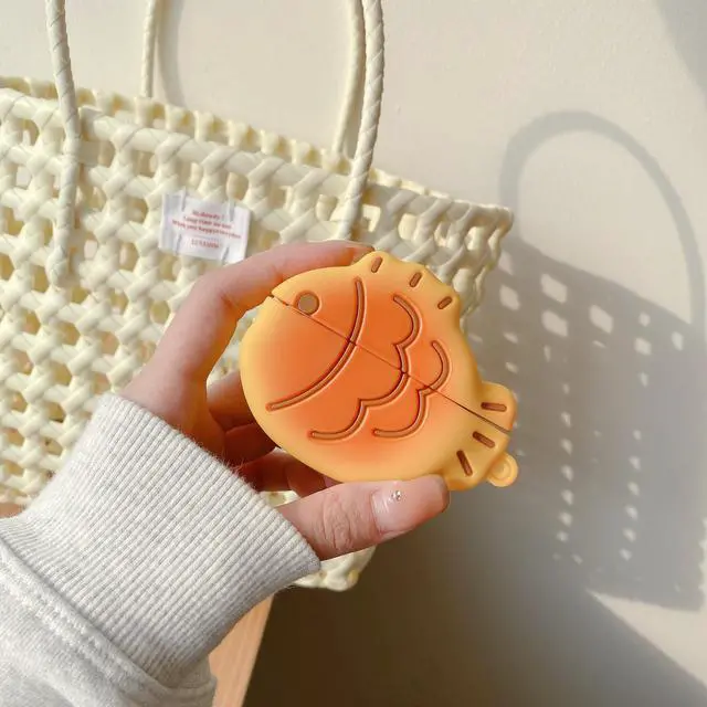 Alt view image 6 of 7 - Earphone Case for AirPods Pro 3 (2025), Cute Creative Taiyaki Fish Cookie Shape Soft TPU Silicone Case, Lucky Taiyaki Food Biscuit AirPods Pro3 Cover Protective Skin Protector
