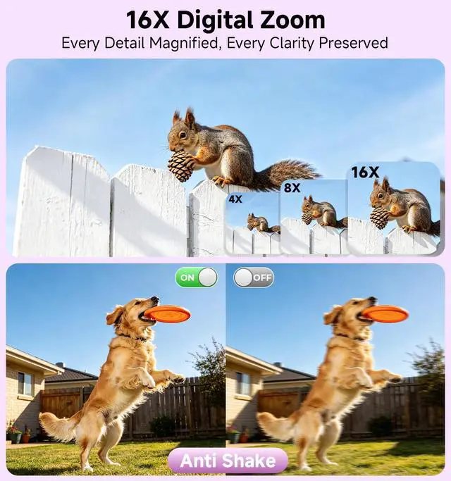 Alt view image 3 of 7 - Digital Camera 4K, Autofocus Compact Digital Camera for Photography with 16X Zoom, 64GB Card & 2 Batteries, 44MP Portable Camera for Teens, Beginners, Students, Kids, Boys, Girls