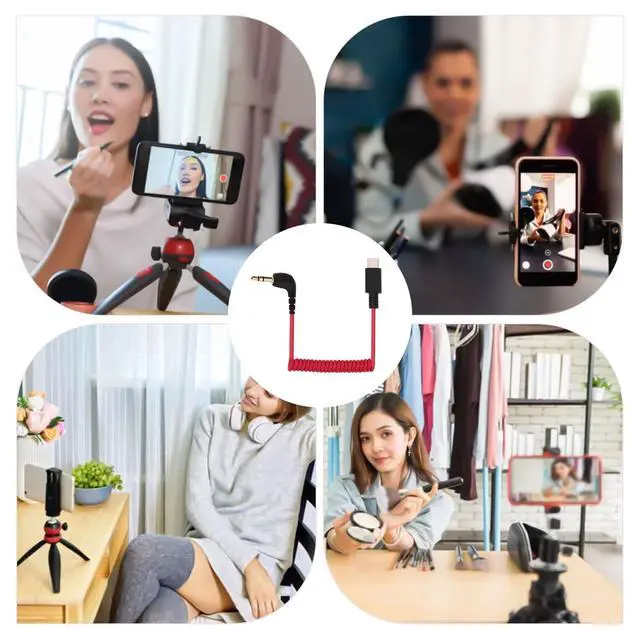 Alt view image 6 of 6 - USB C to 3.5mm TRS Microphone Adapter for Rode Wireless GO 2 | Compatible with Rode Wireless GO 2 / ME/Pro Hollyland Lark M1 / M2 / MAX / 150 / M1 / MAX Duo Audio Output DAC Coiled Cable