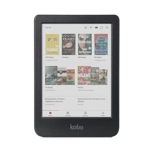 Alt view image 2 of 7 - Clara Colour Black eReader & Misty Green SleepCover Bundle | 6 Glare-Free Colour E Ink Kaleido 3 Display | Dark Mode Option | Waterproof | Built-in-2-Way Stand Cover