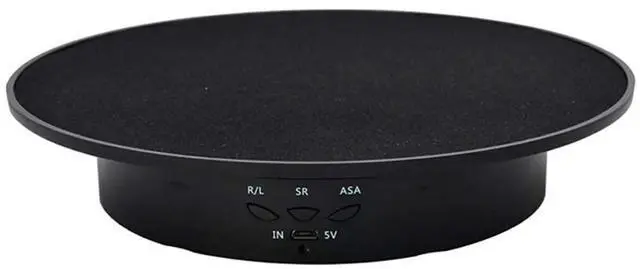 Main image of 360-Degree Electric Rotating Turntable, Rechargeable Low Noise Adjustable Smooth Rotation Non-Slip Display Stand for Photographic Products (Black, 7.8 inches/Load 17 LB/Velvet top)