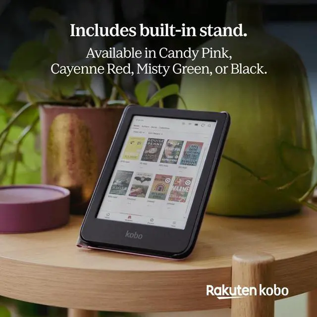 Alt view image 7 of 7 - Clara Colour Black eReader & Misty Green SleepCover Bundle | 6 Glare-Free Colour E Ink Kaleido 3 Display | Dark Mode Option | Waterproof | Built-in-2-Way Stand Cover