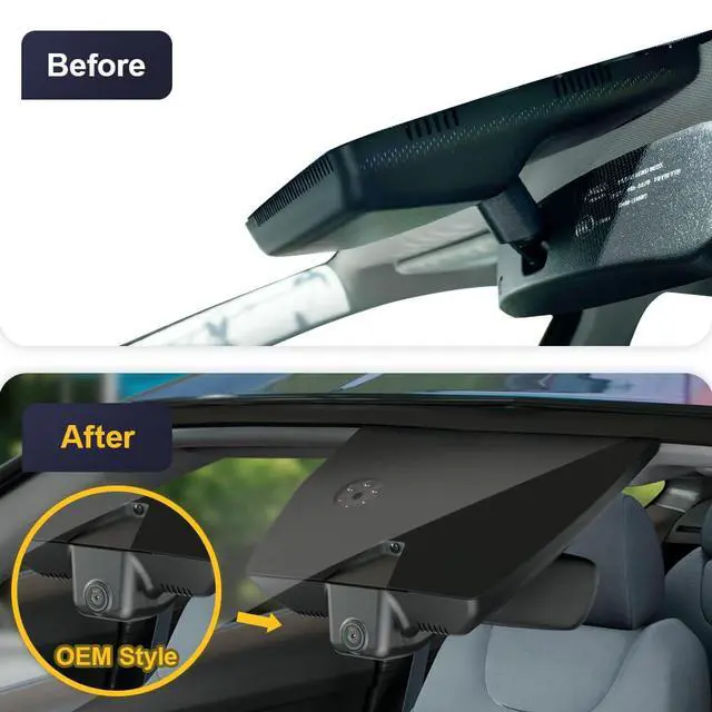Alt view image 4 of 7 - Front 4K+Rear 1080P Dash Cam Adapts for Hyundai Santa Fe 2021-2023 (#S1500 S2500) has Auto-Dimming, OEM Style, Dual HD Video, WiFi & APP, Loop Recording, G-Sensor, Easy to Use, 128GB Card