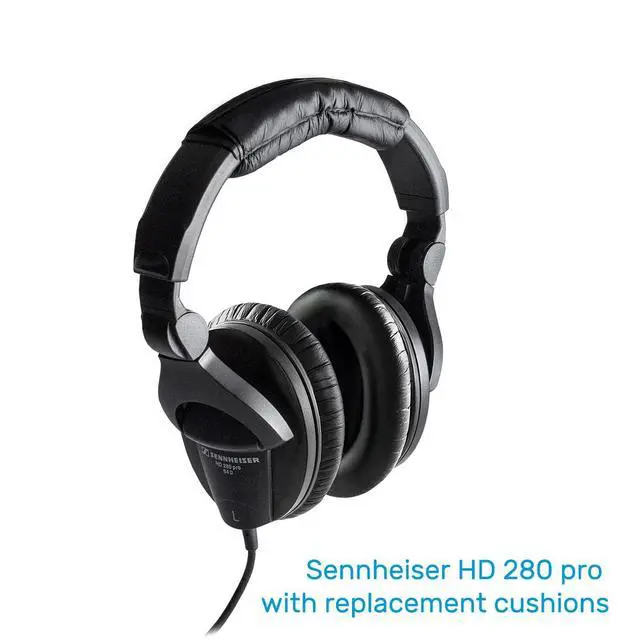 Alt view image 7 of 7 - Pads Compatible with Sennheiser HD280 Earpads and Headband Pad Kit Replacement for HD 280 (PRO) HMD280 Ear Pads Headphones Cushion Padding Black