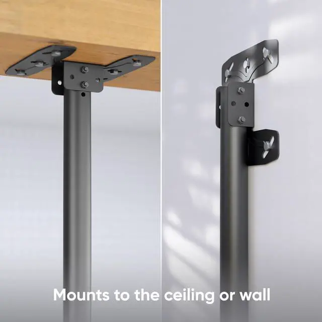 Alt view image 6 of 7 - Ceiling TV Mount 32-80 Inch, max 150 lbs, max VESA 600x400, Black | Extra long ceiling TV bracket with 28.2-122.2" height adjustment, swivel, tilt; wall/ceiling setup for home theater &