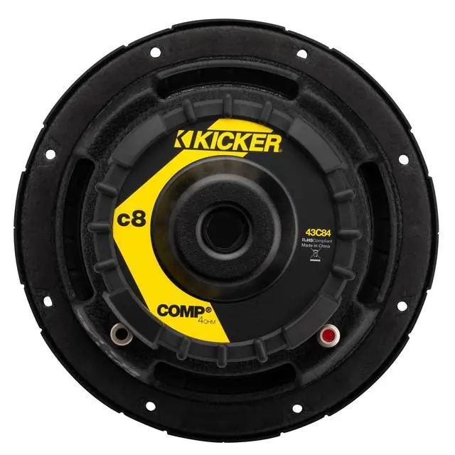 Alt view image 2 of 7 - 43C84 Comp 8" Subwoofer, Single Voice Coil, 4-Ohm | punchy low end for sealed or ported enclosures, compact fit for tight trunk builds, pairs well with mono amplifiers
