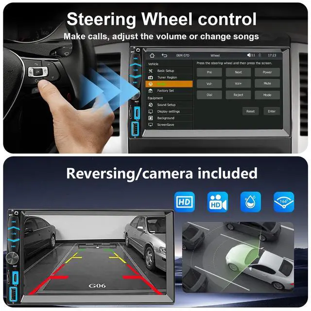Alt view image 5 of 7 - Car Radio Stereo Wireless Carplay Android Auto Navi w/SWC Remote for Toyota Tacoma Sienna1995-2004/4Runner Camry Rav4 1990-2001/Tundra Sequoia 2000 2001 2002/Land Cruiser 1991-2000
