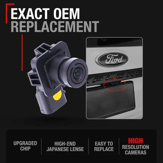 Alt view image 2 of 6 - Rear View Backup Camera - Compatible with 2013-2015 Ford Explorer - Reverse Park Assist Camera Replacement - OEM EB5Z-19G490-A, 590-420