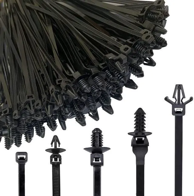 Main image of 160Pcs Universal Nylon Push Mount Cable Zip Tie, Self Locking Cable Strap,Heavy Duty Nylon Push Mount Self Locking UV Resistant,5 Most Popular Sizes,for Indoor Wire Tying Construction Auto ect