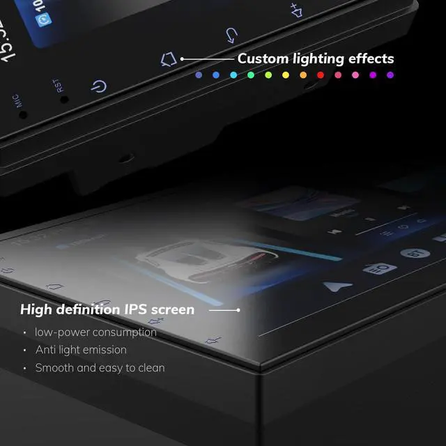 Alt view image 6 of 6 - Double Din Car Radio with Wireless CarPlay & Android Auto, 7" HD Touchscreen Car Stereo with Mirror Link, Backup Camera, GPS Navigation, Bluetooth, Voice Control (2+32G, No Backup Camera)