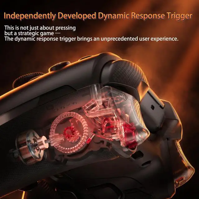 Alt view image 3 of 7 - for PS5 Controller, Dynamic Response Triggers Wireless Controller for PS5/Slim/Pro/PC, Quad-Motor Haptic Vibration, 2000mAh, Mic, Speaker, 6-Axis Gyro Sensor Black