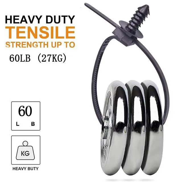 Alt view image 4 of 7 - 160Pcs Universal Nylon Push Mount Cable Zip Tie, Self Locking Cable Strap,Heavy Duty Nylon Push Mount Self Locking UV Resistant,5 Most Popular Sizes,for Indoor Wire Tying Construction Auto ect