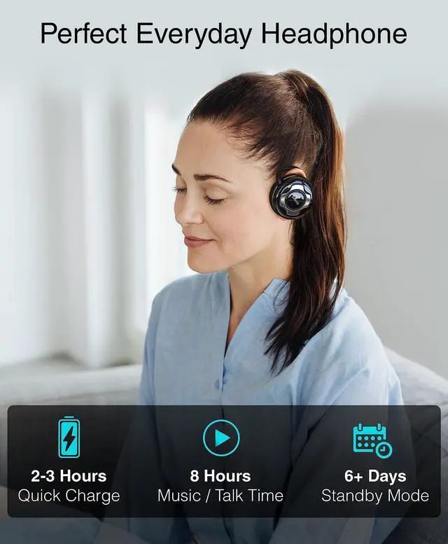 Alt view image 4 of 7 - BTH220 Bluetooth Headphones (Black, On-Ear, Wireless Music, Hands-Free Calling, Built-in Mic, Foldable, Memory Form Earpads, Travel Bag)