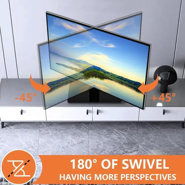 Alt view image 6 of 7 - Universal TV Stand Base for 13 inch to 43 inch LED TV Table Top TV Mount Stand with Swivel Height Adjustable Hold up 77LBs