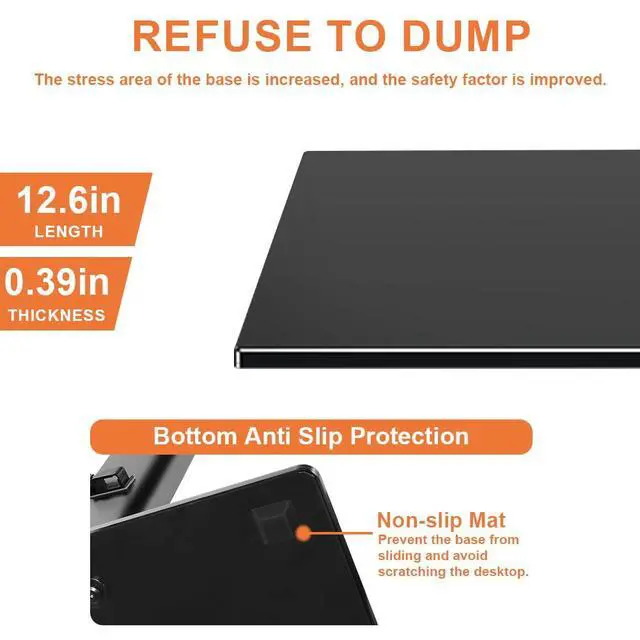Alt view image 4 of 7 - Universal TV Stand Base for 13 inch to 43 inch LED TV Table Top TV Mount Stand with Swivel Height Adjustable Hold up 77LBs