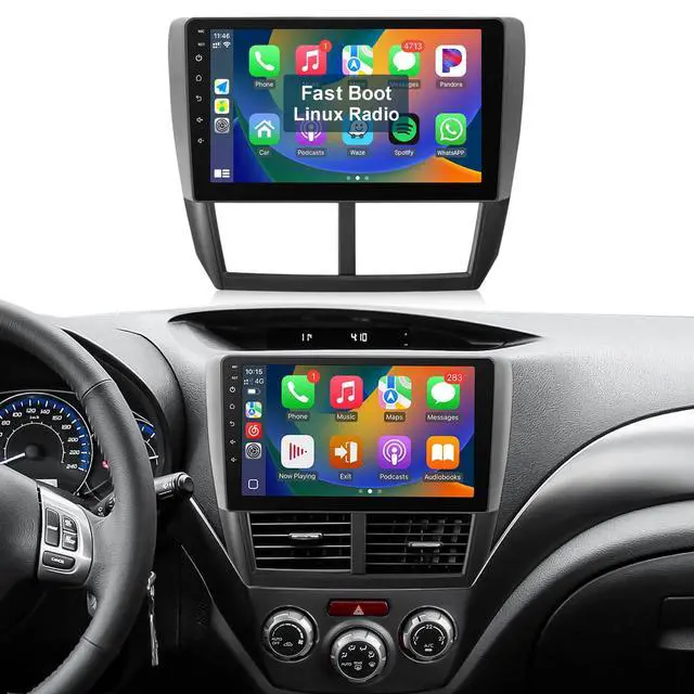 Main image of Linux Car Radio for Subaru Forester 2008-2012 Impreza WRX 2007-2011 | Fast Boot Stereo Upgrade with Wireless CarPlay Android Auto 9'' ToucScreen Built-in Bluetooth SWC Backup Camera MIC