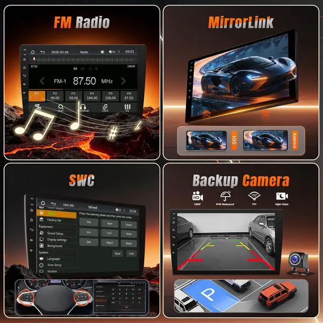 Alt view image 5 of 6 - Linux Car Radio for Subaru Forester 2008-2012 Impreza WRX 2007-2011 | Fast Boot Stereo Upgrade with Wireless CarPlay Android Auto 9'' ToucScreen Built-in Bluetooth SWC Backup Camera MIC