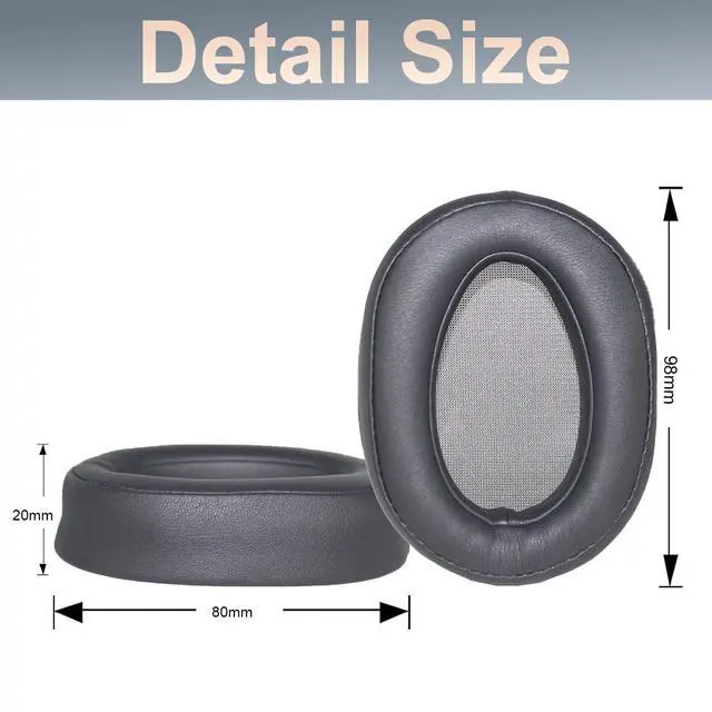 Alt view image 3 of 7 - WH-H900N Replacement Ear Pads Protein PU Leather Ear Cushion Compatible with Sony WH-H900N and MDR-100ABN Headphones (Dark Grey)
