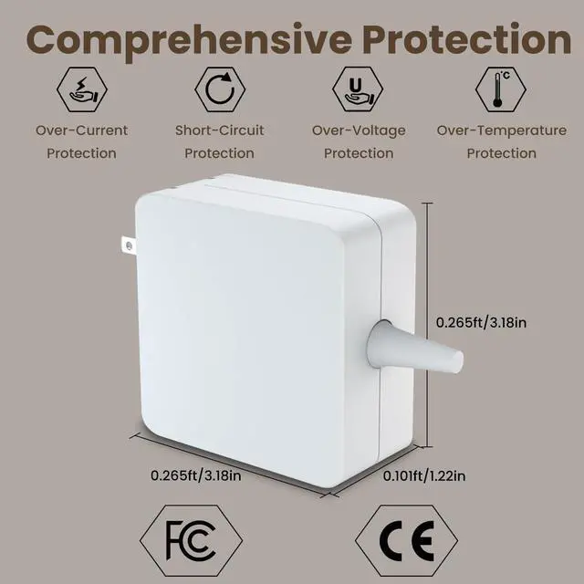 Alt view image 7 of 7 - 85W Mag2 Charger Compatible with Mac Book Pro 2015 A1398 A1502 | 85W Power Adapter Magnetic T Tip for Mac Book Pro 13 inch and 15 inch Retina After Mid 2012