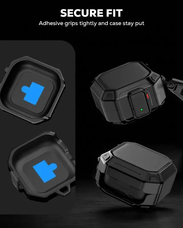 Alt view image 6 of 7 - Secure Lock Case for Samsung Galaxy Buds 4 Pro/4 (2026), Black | Secure Lock, Wireless Charging Compatible, Dual-Layer Protection, Cleaning Pen & Hook