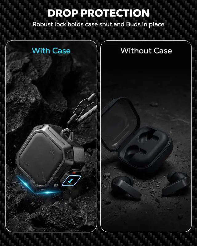 Alt view image 5 of 7 - Secure Lock Case for Samsung Galaxy Buds 4 Pro/4 (2026), Black | Secure Lock, Wireless Charging Compatible, Dual-Layer Protection, Cleaning Pen & Hook