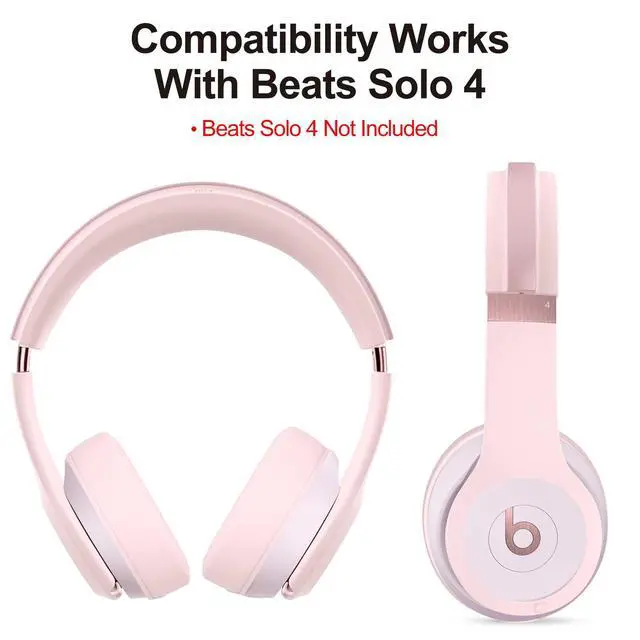 Alt view image 2 of 7 - 3 in 1 Silicone Case for Beats Solo 4 Headphones, Protective Silicone Covers for Beats Solo 4 Shell/Ear Pad/Headband Cover, Accessories Silicone Skin Protector for Beats Solo4 - Pink