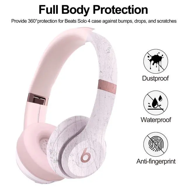 Alt view image 3 of 7 - 3 in 1 Silicone Case for Beats Solo 4 Headphones, Protective Silicone Covers for Beats Solo 4 Shell/Ear Pad/Headband Cover, Accessories Silicone Skin Protector for Beats Solo4 - Pink