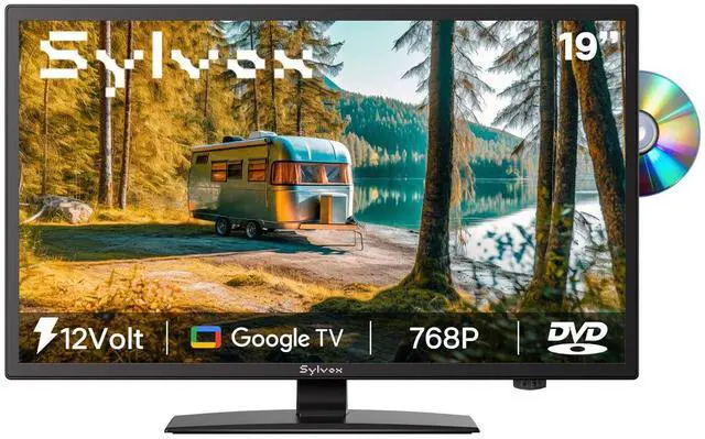 Main image of 12 Volt TV, 19" Smart RV TV with Built-in DVD Player, Google OS Voice Remote ATSC NTSC HDMI USB, AC/DC Powered, 12V Television for RV Camper Van Vehicle(Trailer Series)