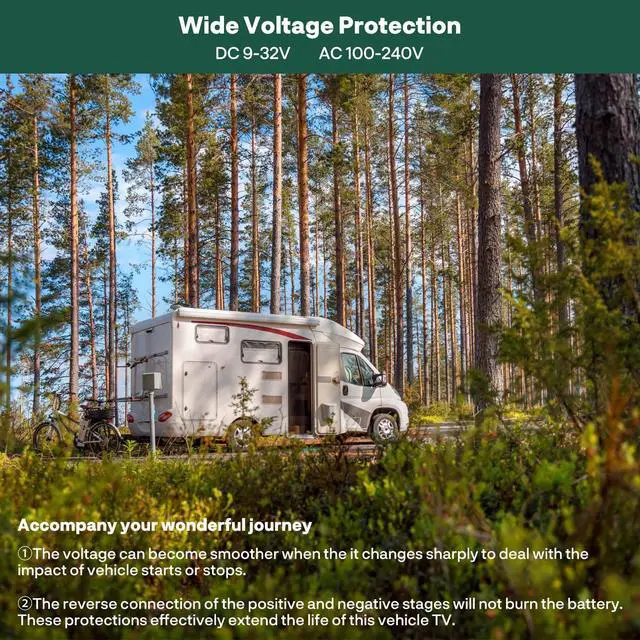 Alt view image 3 of 7 - 12 Volt TV, 19" Smart RV TV with Built-in DVD Player, Google OS Voice Remote ATSC NTSC HDMI USB, AC/DC Powered, 12V Television for RV Camper Van Vehicle(Trailer Series)
