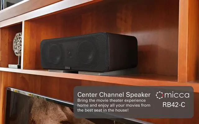 Alt view image 2 of 6 - RB42-C Reference 2-Way Passive Center Channel Speaker, Each, Walnut | Amplifier or Receiver Required, Dual Long-Throw 4-Inch Woofers, 0.75-Inch Silk-Dome Tweeter, Home Theater, Surround Sound