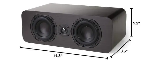 Alt view image 6 of 6 - RB42-C Reference 2-Way Passive Center Channel Speaker, Each, Walnut | Amplifier or Receiver Required, Dual Long-Throw 4-Inch Woofers, 0.75-Inch Silk-Dome Tweeter, Home Theater, Surround Sound