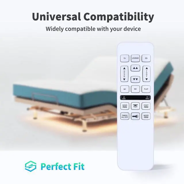Alt view image 5 of 7 - Universal Replacement Remote for Mlily/Bedtech/Richmat/Mattress Firm/iDealBed HJH55,600 or 3000 Control Box,HJC18,Custom Comfort Adjustable Bed Base